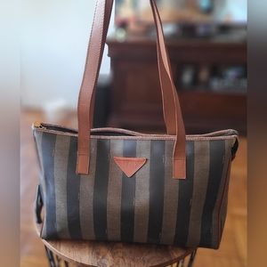 Authentic Fendi Pequin striped Shoulder bag